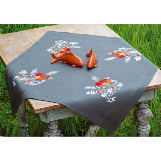 Image 1 of Vervaco Poppies Tablecloth Embroidery Kit