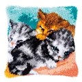 Image of Vervaco Cute Kittens Latch Hook Cushion Kit