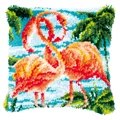 Image of Vervaco Flamingos Latch Hook Cushion Kit
