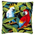 Image of Vervaco Tropical Birds Cushion Cross Stitch Kit
