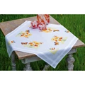 Image of Vervaco Orange Flowers and Butterflies Tablecloth Cross Stitch Kit