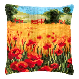 Vervaco Poppies Landscape Cushion Cross Stitch Kit