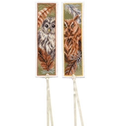 Owl with Feathers Set of 2 Bookmarks