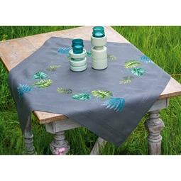 Vervaco Botanical Leaves Tablecloth Cross Stitch Kit