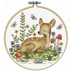 Design Works Crafts Deer with Hoop Cross Stitch Kit