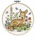 Image of Design Works Crafts Deer with Hoop Cross Stitch Kit