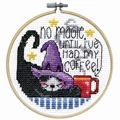 Image of Design Works Crafts Coffee with Hoop Cross Stitch Kit