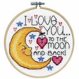 Design Works Crafts Moon with Hoop Cross Stitch Kit