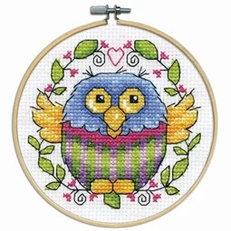 Heritage Crafts Cross Stitch Kit Owl The Intellectual 
