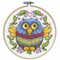 Image of Design Works Crafts Owl with Hoop Cross Stitch Kit