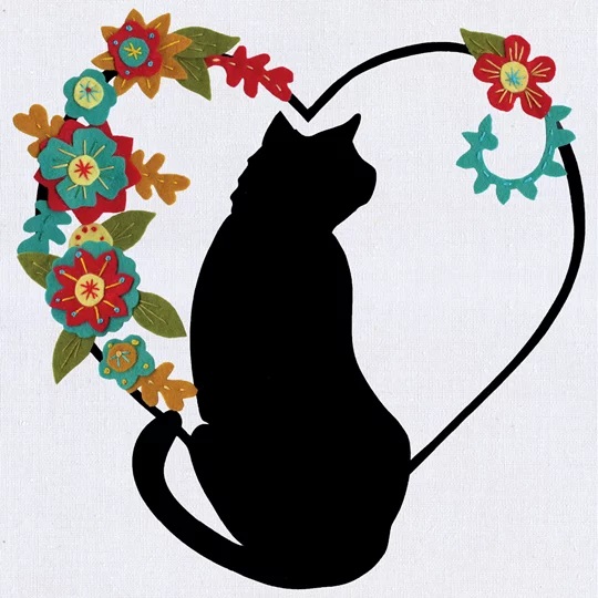 Image 1 of Design Works Crafts Cat in Heart Silhouette Craft Kit