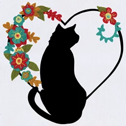 Design Works Crafts Cat in Heart Silhouette Craft Kit