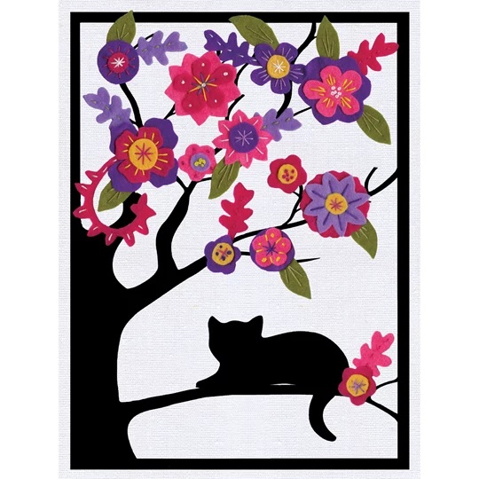Image 1 of Design Works Crafts Cat in Tree Silhouette Craft Kit