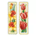 Image of Vervaco Flowers Bookmarks Set of 2 Cross Stitch Kit