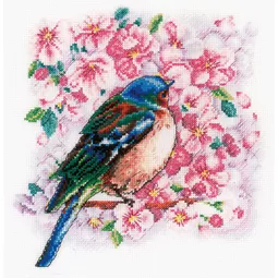 Vervaco Bird Between Blossom Cross Stitch Kit