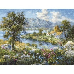 Luca-S Enchanted Cottage Petit Point Tapestry Kit