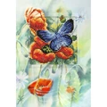 Image of Orchidea Butterfly and Poppy Card Cross Stitch Kit
