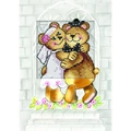 Image of Orchidea Wedding Bears Card Cross Stitch Kit