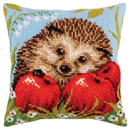 Collection D'Art Hedgehog with Apples Cushion Cross Stitch Kit