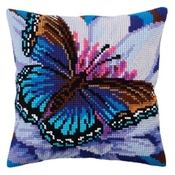 Collection D'Art Turquoise Wings Cushion Cross Stitch Kit
