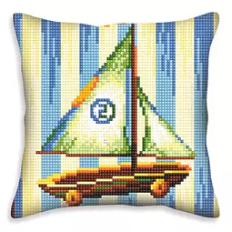 Collection D'Art Nostalgia Toy Ship Cushion Cross Stitch Kit