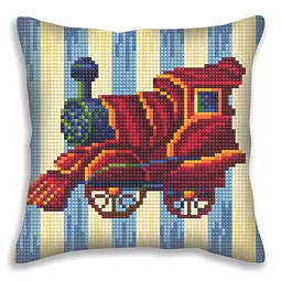 Collection D'Art Nostalgia Toy Train Cushion Cross Stitch Kit