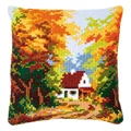 Image of Vervaco Forest House Cushion Cross Stitch Kit