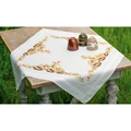 Image of Vervaco Hedgehog and Autumn Leaves Tablecloth Cross Stitch Kit