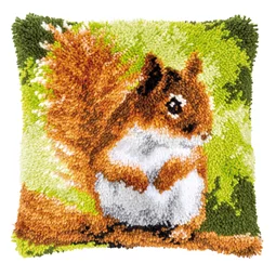 Vervaco Squirrel Latch Hook Cushion Kit