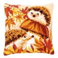 Image of Vervaco Hedgehogs on Mushrooms Cushion Cross Stitch Kit
