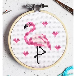 The Make Arcade Pretty Flamingo Cross Stitch Kit