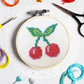 Image of The Make Arcade Cherry Bomb Cross Stitch Kit