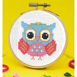 The Make Arcade Retro Owl Cross Stitch Kit