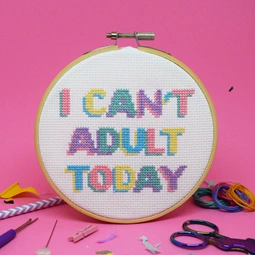 The Make Arcade I Can't Adult Today Cross Stitch Kit