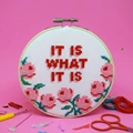 Image of The Make Arcade It Is What It Is Cross Stitch Kit