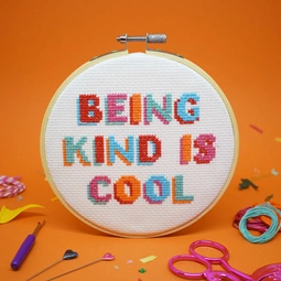The Make Arcade Being Kind is Cool Cross Stitch Kit