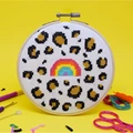 Image of The Make Arcade Leopard Rainbow Cross Stitch Kit