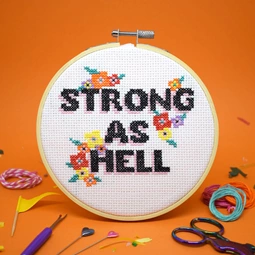 The Make Arcade Strong as Hell Cross Stitch Kit