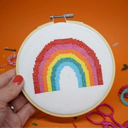 The Make Arcade Super Rainbow Cross Stitch Kit