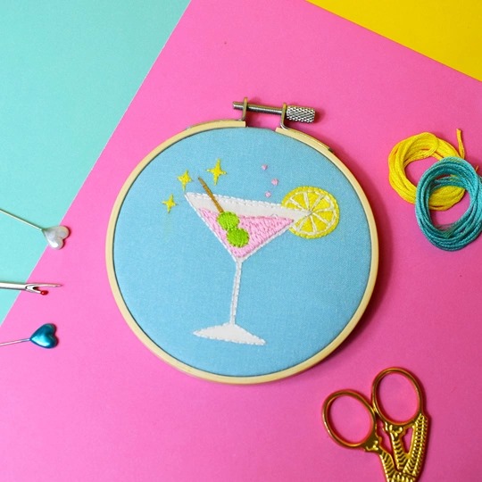 Image 1 of The Make Arcade Crafty Cocktail Embroidery Kit
