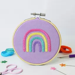 The Make Arcade Pastel Rainbow Embroidery Kit