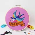 Image of The Make Arcade Have Hope Swallow Embroidery Kit