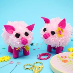 The Make Arcade Pom Pom Pigs Craft Kit