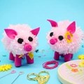 Image of The Make Arcade Pom Pom Pigs Craft Kit
