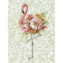 Dimensions Floral Flamingo Cross Stitch Kit