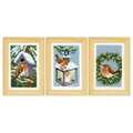 Image of Vervaco Robin in Winter Miniatures Set of 3 Christmas Cross Stitch Kit