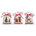 Image of Vervaco Christmas Figures Gift Bags Set of 3 Cross Stitch Kit