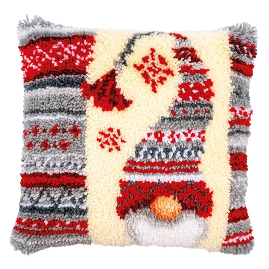 Image 1 of Vervaco Christmas Elf Latch Hook Latch Hook Cushion Kit