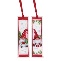 Vervaco Christmas Gnome Bookmark Set of 2 Cross Stitch Kit