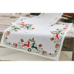 Permin Reindeer Tablecloth Christmas Cross Stitch Kit